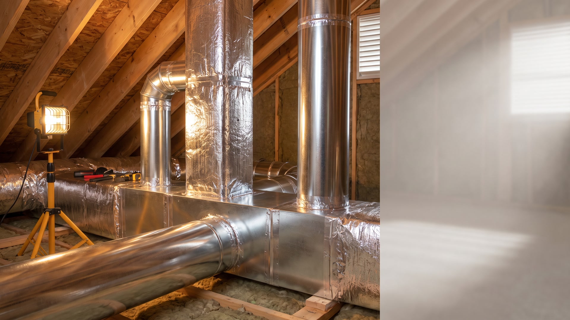 Residential HVAC ductwork installation